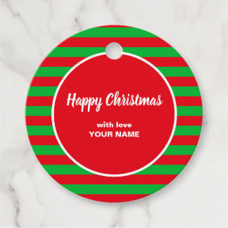 Weihnachtsroter und grüner Streifen in Form Geschenkanhänger