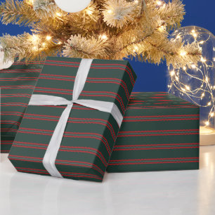 Weihnachtsroter und grüner welliger Streifen Urlau Geschenkpapier