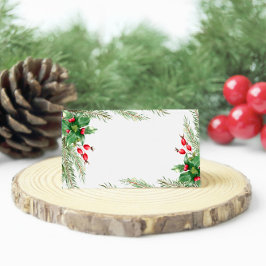 Weihnachtsrotes Berries Platzkarte
