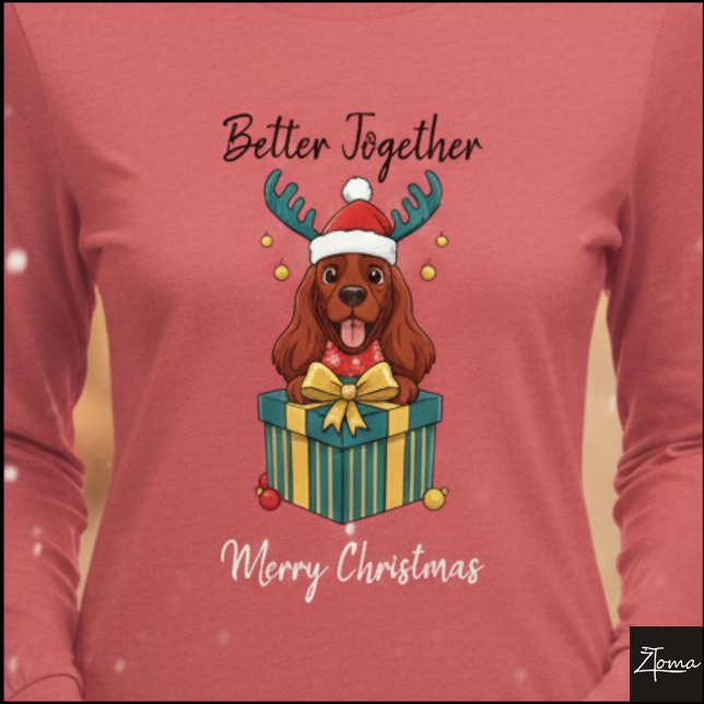 Weihnachtsrotes Cocker Spaniel Geschenk Grafik Tri-Blend Shirt (Von Creator hochgeladen)