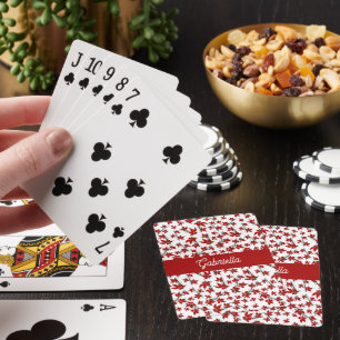Weihnachtsrotes florales Botanik Spielkarten