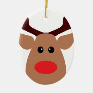 Weihnachtsrotes gerochenes Ren Keramik Ornament