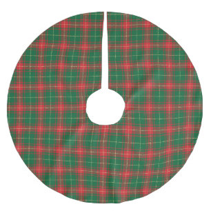Weihnachtsrotes grünes rustikales Tartan-Karo-Must Polyester Weihnachtsbaumdecke