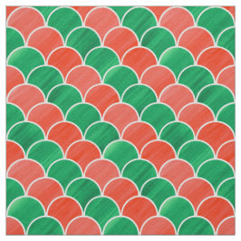 Weihnachtsrotes grünes Skala-Muster-Gewebe Stoff