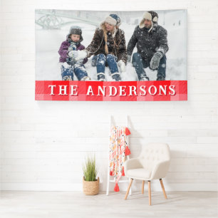 Weihnachtsrotes Karo Ferien diagonale Streifen Banner