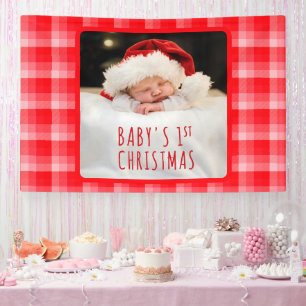 Weihnachtsrotes Karo mit diagonalen Streifen Banner