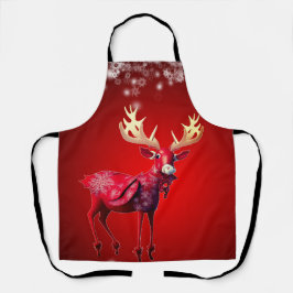 Weihnachtsrotes-Rentier-Winterfeiertage Schürze