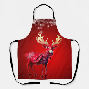 Weihnachtsrotes-Rentier-Winterfeiertage Schürze