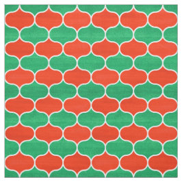 Weihnachtsrotes und grünes geometrisches Ogee Stoff