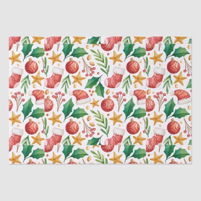 Weihnachtsrottbriefe, Poinsettia Teile und Seidenpapier (Vorderseite)