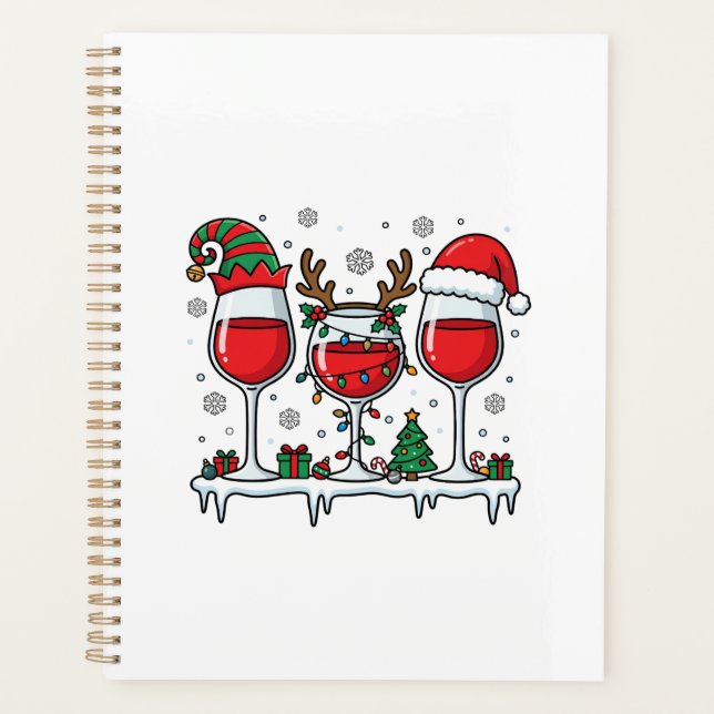 Weihnachtsrotweingläser Feiertagsvektor Planer (Vorderseite)