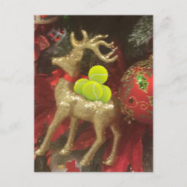 Weihnachtsrotwild mit Tennisbällen Feiertagspostkarte