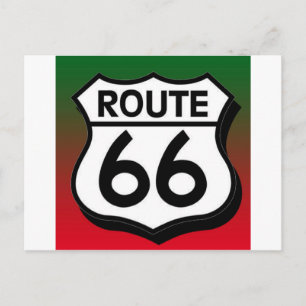 Weihnachtsroute 66 Schild Feiertagspostkarte