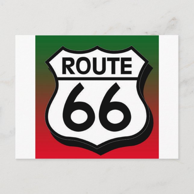 Weihnachtsroute 66 Schild Feiertagspostkarte (Vorderseite)