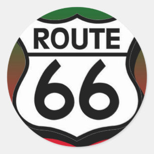 Weihnachtsroute 66 Schild Runder Aufkleber