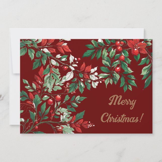 Weihnachtsrowan Feiertagskarte (Vorderseite)