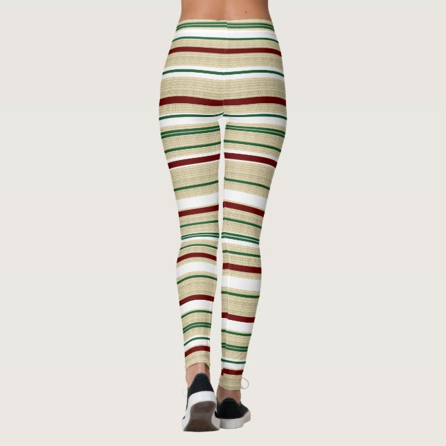 Weihnachtsrübe gestreift leggings (Rückseite)