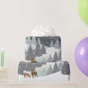 Weihnachtsrüber und Winterkiefern Geschenkpapier