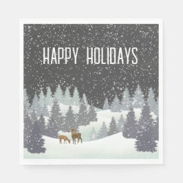 Weihnachtsrüber und Winterkiefern Serviette