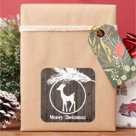 Weihnachtsrüberstiere hinzufügen Textaufkleber Quadratischer Aufkleber