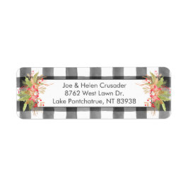 Weihnachtsrücksendeadresse Etikett mit Buffalo Kar