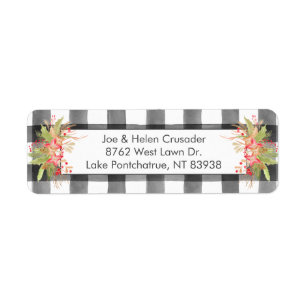 Weihnachtsrücksendeadresse Etikett mit Buffalo Kar