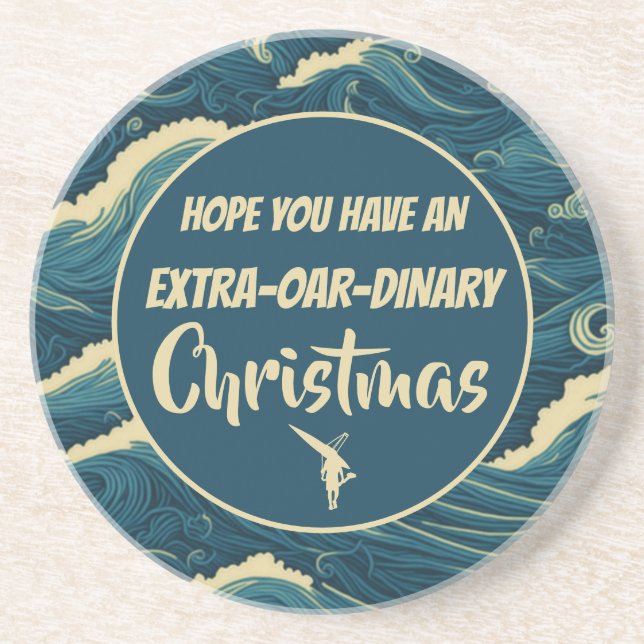 Weihnachtsruderlustig Getränkeuntersetzer (Vorne)