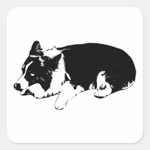 Weihnachtsruhe Leck, Corgi Quadratischer Aufkleber