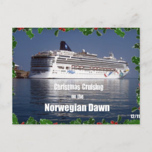 Weihnachtsrundfahrt an der norwegischen Morgendämm Feiertagspostkarte