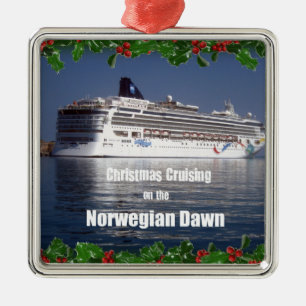 Weihnachtsrundfahrt an der norwegischen Morgendämm Silbernes Ornament