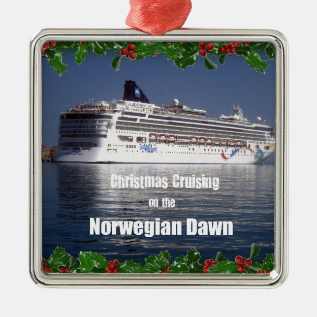 Weihnachtsrundfahrt an der norwegischen Morgendämm Silbernes Ornament (Vorne)