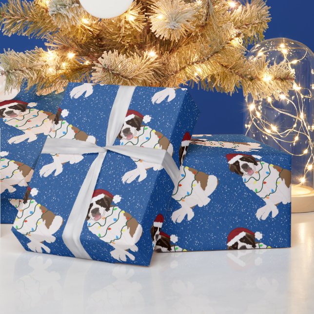 WeihnachtsSaint Bernard  Geschenkpapier (Feiertage)