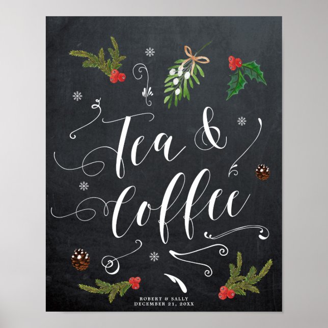 Weihnachtssaison für Tee und Kaffee Hochzeit Poster (Vorne)