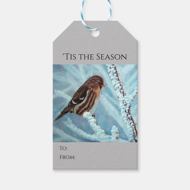 Weihnachtssaison Geschenktasche mit Vogel Geschenkanhänger (Vorderseite)