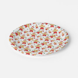 Weihnachtssaison Gingerbread Mann und Mistletoe Pappteller