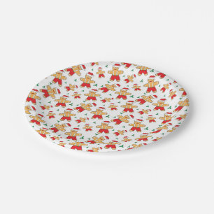 Weihnachtssaison Gingerbread Mann und Mistletoe Pappteller