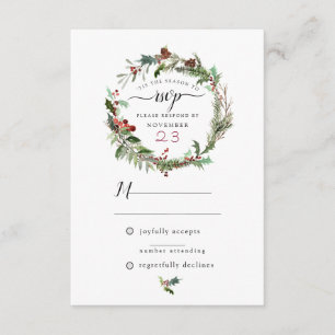 Weihnachtssaison Hochzeit RSVP 2 Begleitkarte