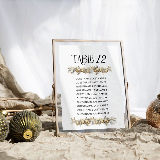 Weihnachtssaison Holly Tischnummer Seating Chart (Table Number Seating Chart from the Holly Bells Wedding Collection by Darling and May)