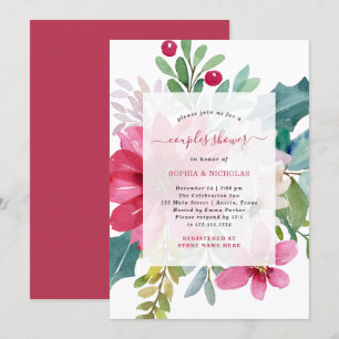 Weihnachtssaison Paare Dusche Helle Flora Einladung