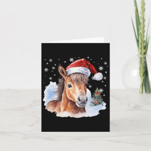 Weihnachtssaison Reitpferde Weihnachtsmannmütze Ti Karte