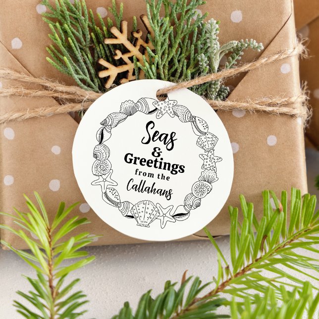 Weihnachtssaison und Grüße Briefmarke Gummistempel (Create Your Own Custom Gift Tags with this Seas n Greetings Stamp)