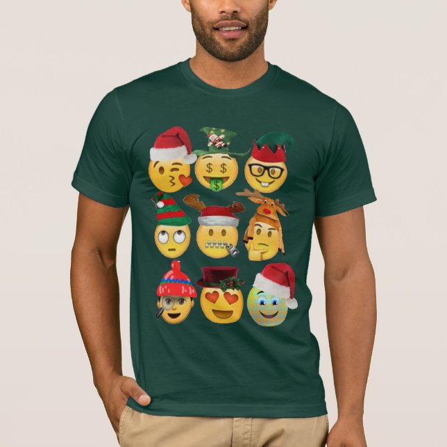 Weihnachtssammlung Emoji lustiges Weihnachtsfest-S T-Shirt (Vorderseite)