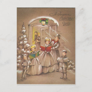 Weihnachtssänger im Vintage-Stil Feiertagspostkarte