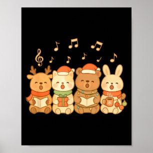 Weihnachtssänger Kinder Jungen Mädchen Weihnachtsl Poster