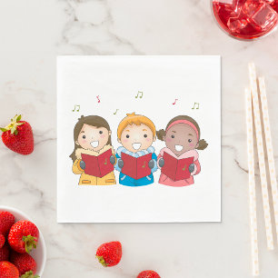 Weihnachtssänger Kinder Winterchor Serviette