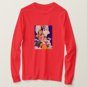 Weihnachtssänger unter den Sternen im Vintage-Stil T-Shirt
