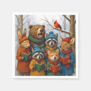 Weihnachtssänger Waldtiere  Serviette