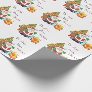 Weihnachtssankt-Gewohnheit nach und von Namen Geschenkpapier