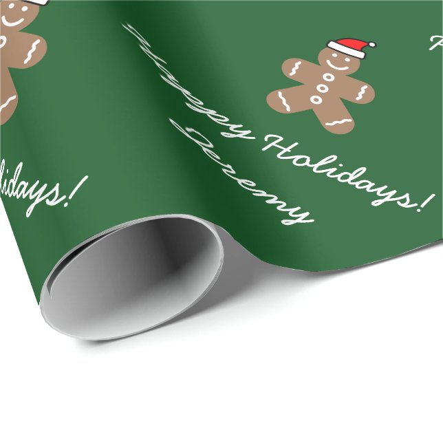 Weihnachtssankt-Lebkuchenmann-Packpapier Geschenkpapier (Rolleneckpunkt)