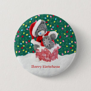 Weihnachtssankt-Teddybär-Knopf Button